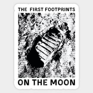 The first footprints on the Moon white vintage Classic T-Shirt Sticker